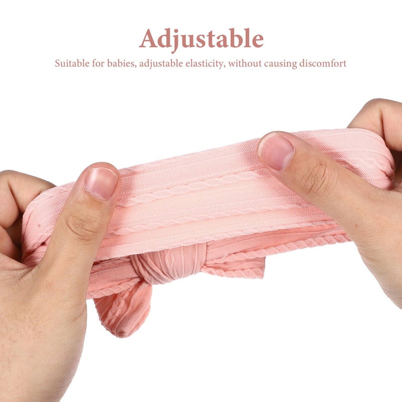 2Pcs Adjustable Nylon Hair Bows Soft Elastic Headbands For Newborn Party And Daily Wear - Image 5