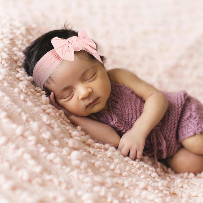 2Pcs Adjustable Nylon Hair Bows Soft Elastic Headbands For Newborn Party And Daily Wear - Image 4
