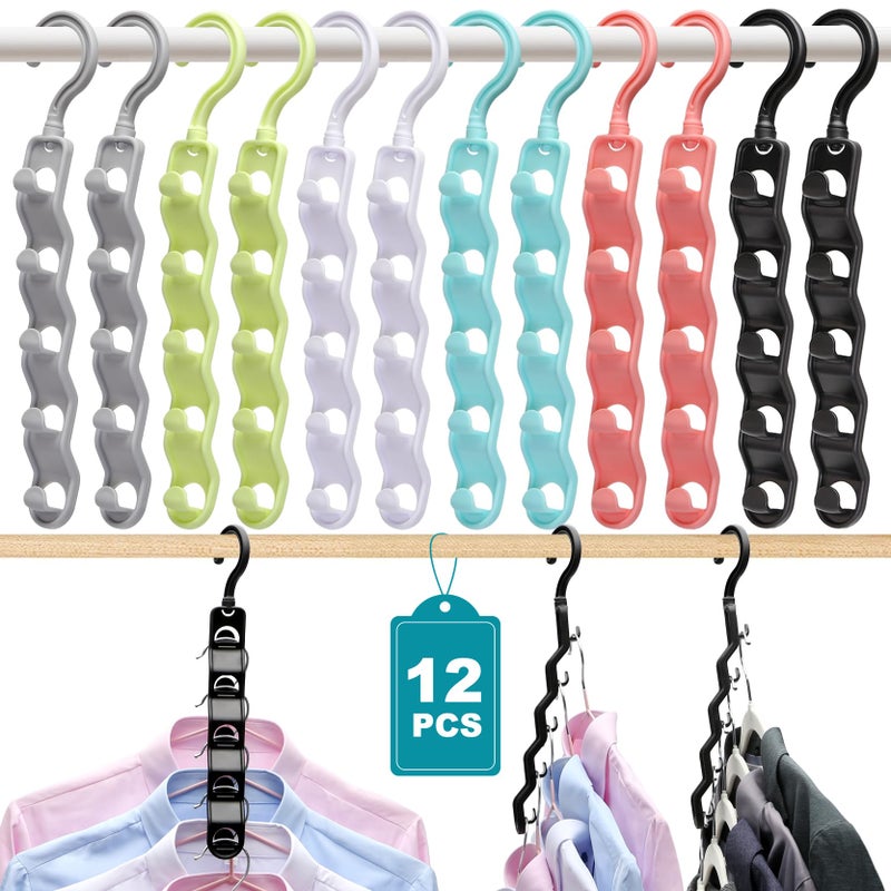 JIAYIISHU Closet Organizers And Storage Upgraded Organization And Storage Clothes Hanger 12 Pack College Dorm Room Essentials Sturdy Closet Organizer Home Essentials Space Saving Hangers For Thick Clothe - Image 1