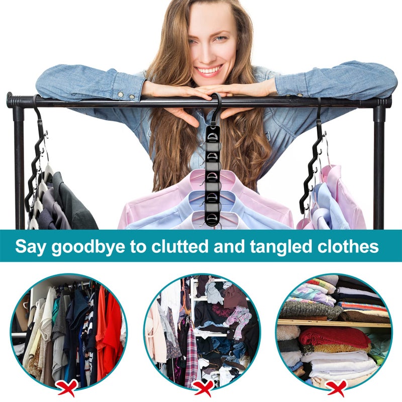 JIAYIISHU Closet Organizers And Storage Upgraded Organization And Storage Clothes Hanger 12 Pack College Dorm Room Essentials Sturdy Closet Organizer Home Essentials Space Saving Hangers For Thick Clothe - Image 2