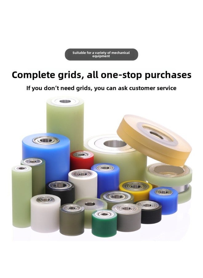 Mismi Plastic Coated POM Roller Double Bearing Pulley QAC72 Saigang Guide Wheel Unpowered 30 Roller Polyoxymethylene 20-Specifications:Green Pom30*20-12 - Image 4