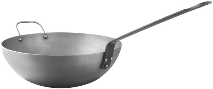MSTEEL BLACK CARBON NATURAL NONSTICK WOKSTIR FRYING PAN WITH IRON HANDLE 118IN SUITABLE FOR ALL COOKING SURFACES MADE IN FRANCE