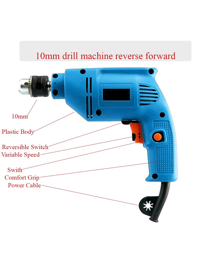 MLD MLD RP10RF Drill machine Variable Speed Reversible 10mm chuck size 300 watt 2600rpm speed 220V50Hz ColorMulti Material Plastic  - Image 4