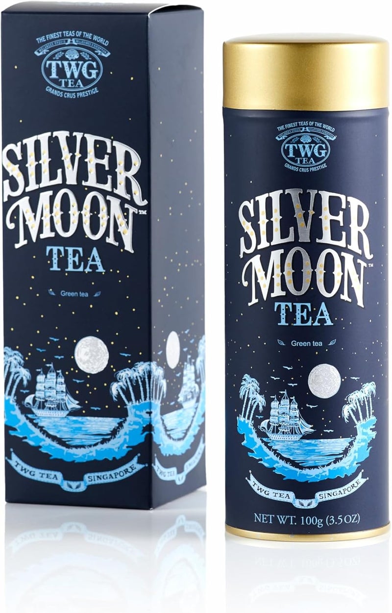 TWG Tea Silver Moon Green Tea with Grand Berry & Vanilla - Haute Couture Tin, 100g - Image 1