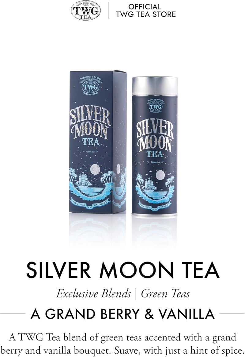 TWG Tea Silver Moon Green Tea with Grand Berry & Vanilla - Haute Couture Tin, 100g - Image 3