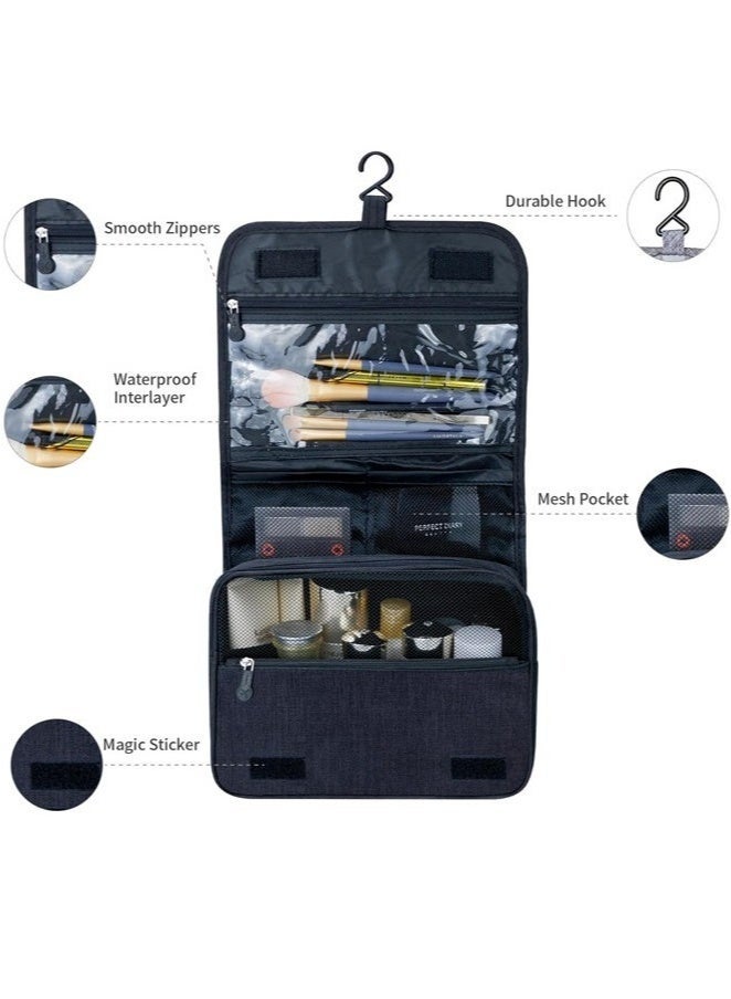 تعليق حقيبة مرحاض السفر للرجال والنساء ، حقيبة النظافة ، منظم مستحضرات التجميل المضادة للماء والمتعددة الوظائف للاكسسوارات / الحلاقة / العناية / مستحضرات التجميل / المرحاض - Image 4