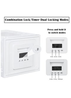 Excefore Lockable Box, 2 Mode Timing/Password Medicine Storage Box with Lock, Lockable Storage Bin Organiser Box for Fridge Food/Snacks/Phone/Tablet Jail/Home Safety, Batteries not included  - Image 5