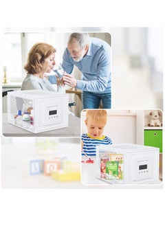 Excefore Lockable Box, 2 Mode Timing/Password Medicine Storage Box with Lock, Lockable Storage Bin Organiser Box for Fridge Food/Snacks/Phone/Tablet Jail/Home Safety, Batteries not included  - Image 4