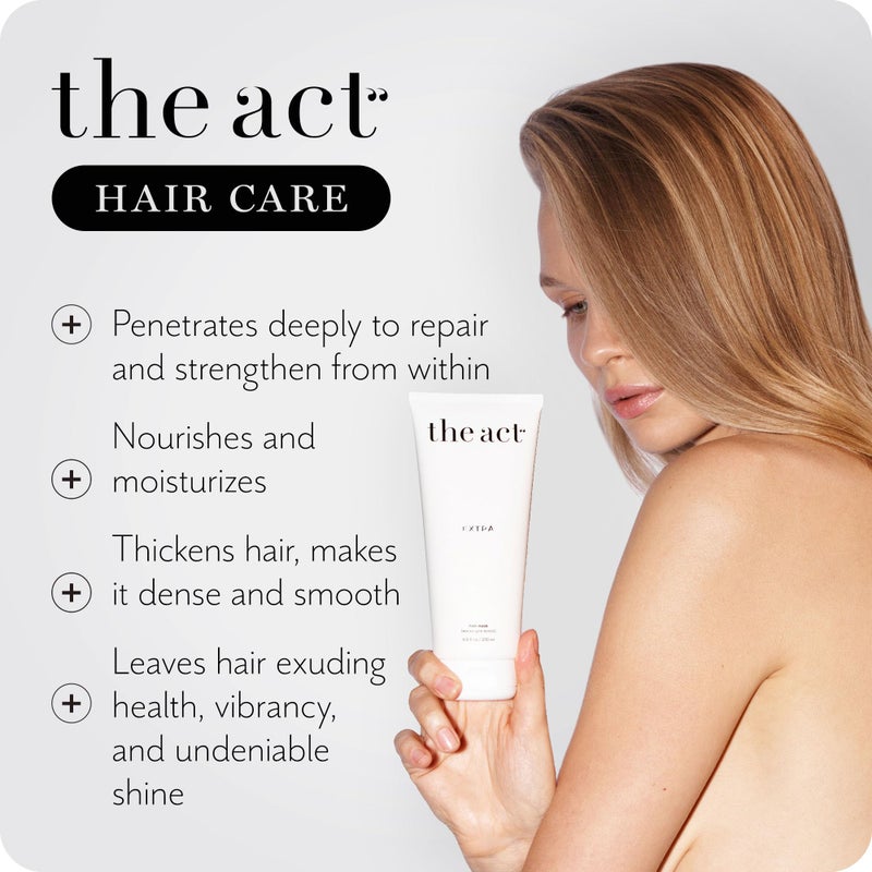 The Act Extra Nourishing Hair Mask with Argan Oil, Coconut Oil, Hyaluronic Acid - Intense Hydration, Repair for All Hair Types - Ideal for Curly and Damaged Hair - 6.8 Fl oz - Image 3