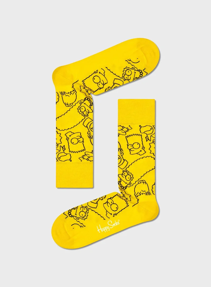 Happy Socks Embroidered Crew Sock