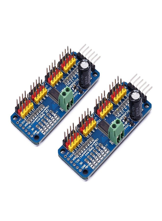 Teyleten Robot PCA9685 16 Channel 12 bit PWM Servo Motor Driver I2C IIC Module for MG90S SG90 MG995 Compatible with Arduino Raspberry Pi (2pcs) - Image 1