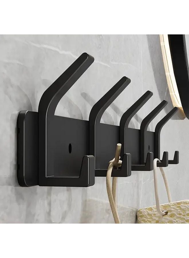 Black 6 Hooks Double Layer Heavy Duty Coat Rack Door Back Storage Hanger For Bathroom Bedroom - Image 3