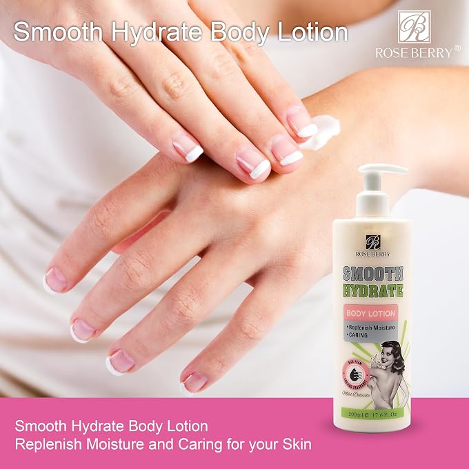 ROSE BERRY Smooth Hydrate Body Lotion  24HR Deep Moisture with Niacinamide & Hyaluronic Acid, Fast-Absorbing & Lightweight, 500ml - Image 2