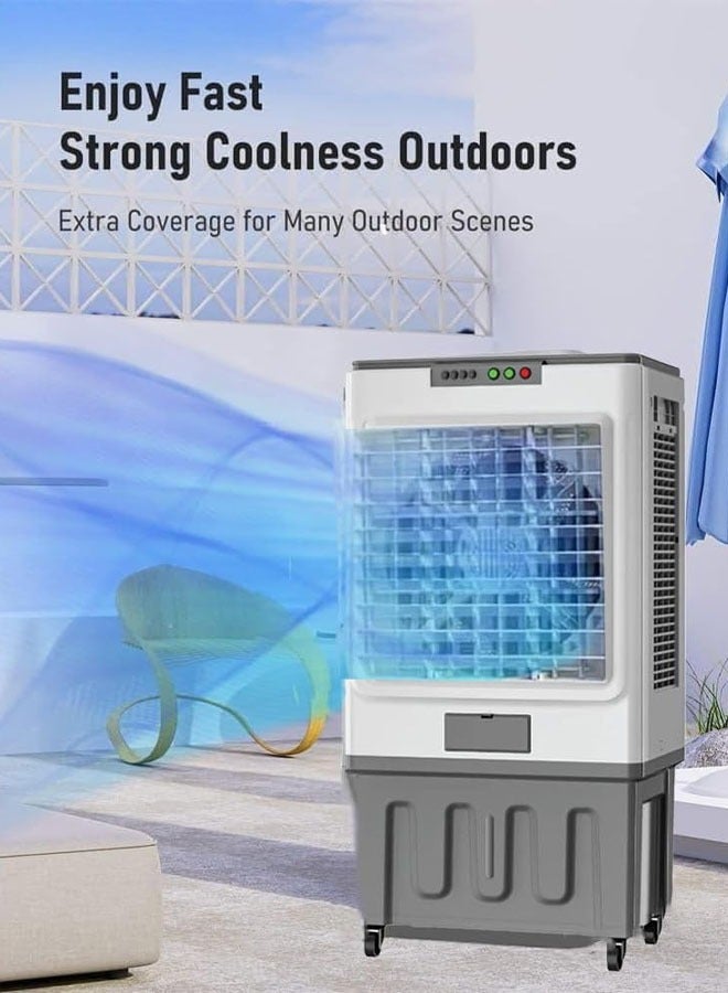 Cady One 60L Desert Air Cooler, Portable Desert Air Conditioner with Water Tank and 3-Speed ​​Adjustable Air Conditioning Fan, 250W - Image 2