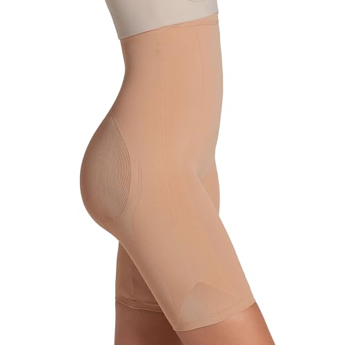 Leonisa Womens Seamless High Waist Shapewear with Thigh Compression,Beige,XS-S - Image 1