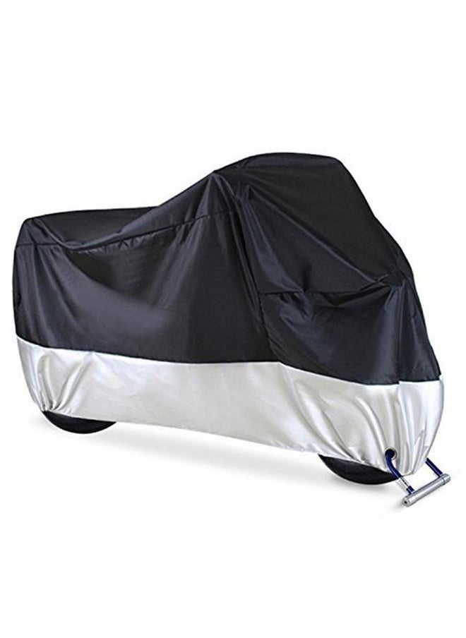 yongsheng Motorcycle Body Waterproof Cover,Waterproof Motorcycle Cover Shelter，245*105*125cm 190T Coated Cloth Sun Protection Heat Shield for Most Motorcycles, Bicycles (Black & Silver)  - Image 1