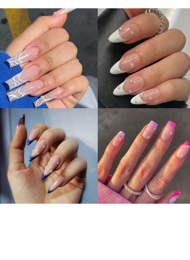 SYOSI لآلئ مسطحة لتزيين الأظافر، 5 صناديق بألوان مختلطة، لآلئ الأظافر لتزيين فن الأظافر، حبات نصف دائرية لمستلزمات فن الأظافر بحجم 1.5 مم-5 مم، تصميم لامع لآلئ الأظافر للنساء - Image 2