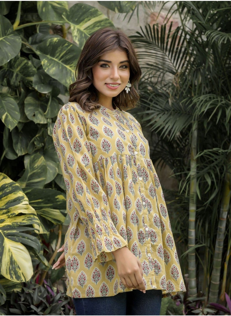 Yellow Floral Printed Cotton Tunic - pzsku/ZEA7CFA94E73468D4BE6CZ/45/1741158730/e681101f-772e-49db-8b71-7d755e72d8ff