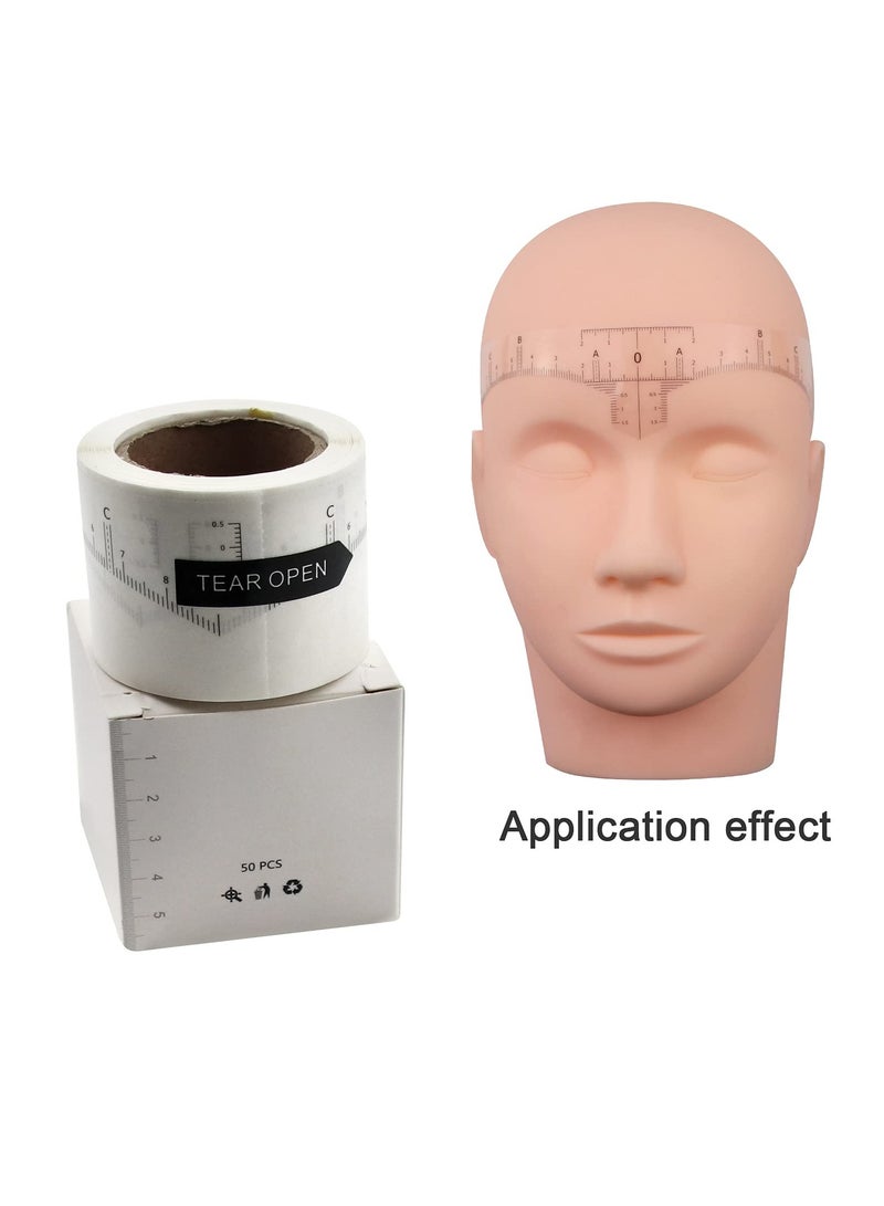 Disposable Eyebrow Ruler Stickers for Microblading - 50pcs Adhesive Measurement Stencils for Tattooing, Makeup Tool Guide for Precise Eyebrow Shaping and Design. - Image 4