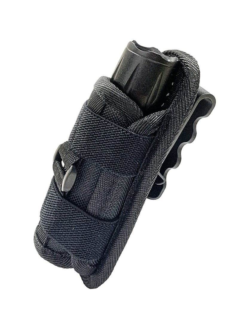 Rotatable Tactical Flashlight Pouch Holster, Durable Flashlight Holder with Belt Clip Tactical Torch Carry Case with 360 Degree Carabiner Reel Clip for Camping Hiking Climbing Hunting - Image 1