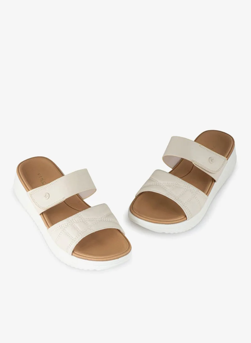 Vincci Beige Women Multi Strap Wedge Sandals for Women | Best Price UAE