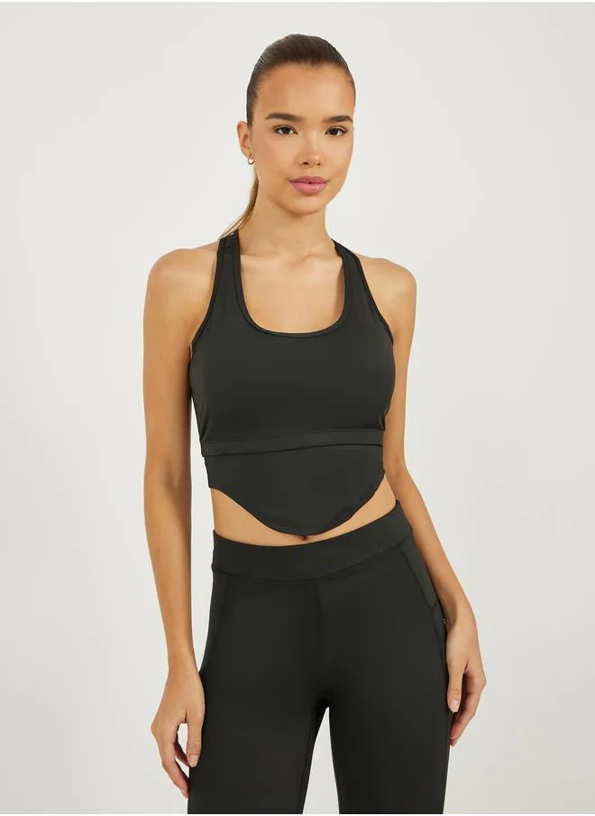 Styli Racerback Curved Hem Padded Tank
