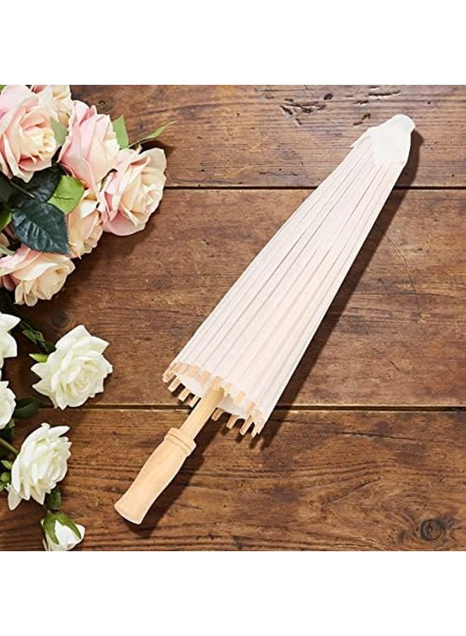 Chinese Style Handmade Paper Umbrella White 59cm Diameter Photography Prop Role Play - Image 5