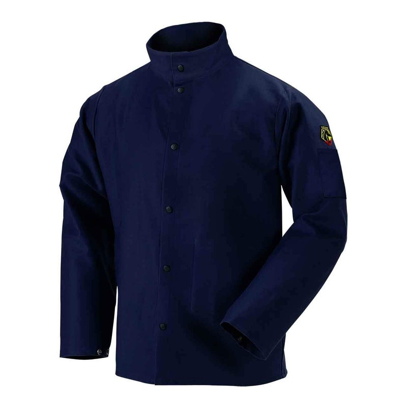Black Stallion FN930C 30 9oz Navy FR Cotton Welding Jacket Large