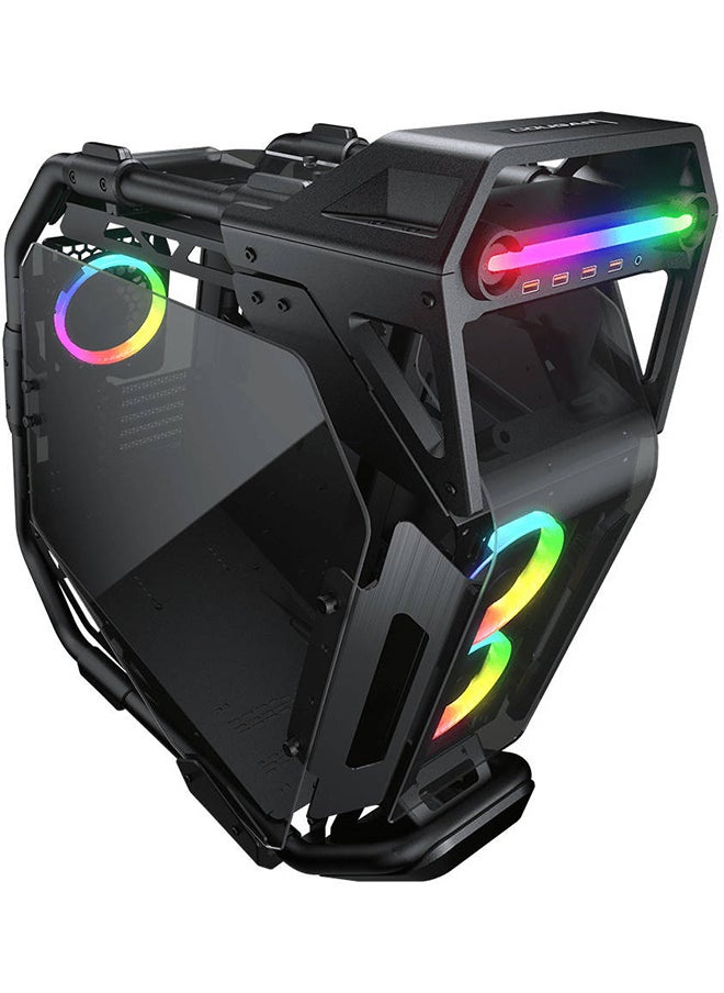 Cougar - COUGAR CRATUS ATX Mid-Tower RGB Case with Variety Customization & Convection Dynamics, Temp Glass, Up to 360mm Radiator & 9*120mm Fans, Dynamic Lighting, USB 3.0/Type-C, Back | 385LMS0.0001 - Image 1