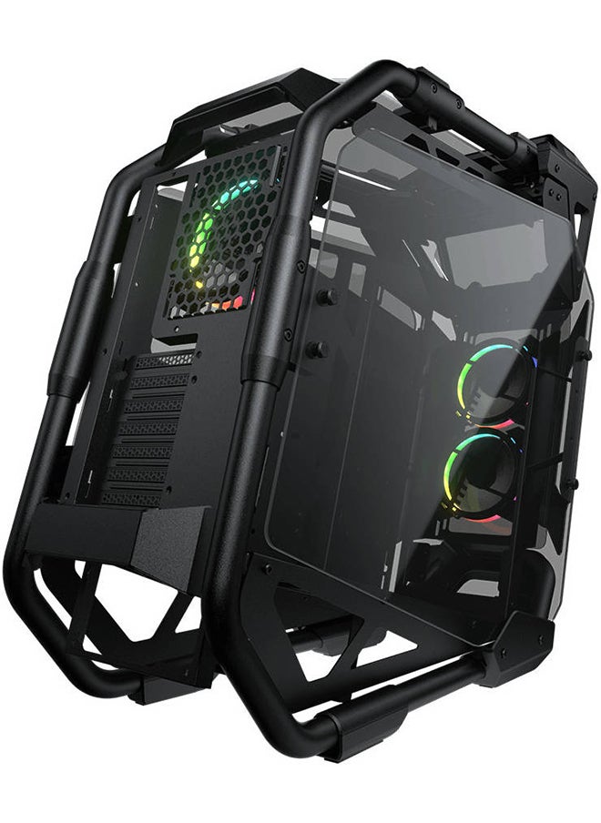 Cougar - COUGAR CRATUS ATX Mid-Tower RGB Case with Variety Customization & Convection Dynamics, Temp Glass, Up to 360mm Radiator & 9*120mm Fans, Dynamic Lighting, USB 3.0/Type-C, Back | 385LMS0.0001 - Image 1