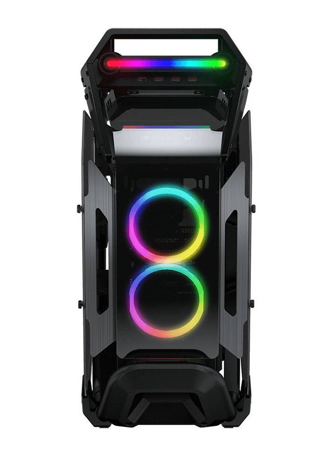 Cougar - COUGAR CRATUS ATX Mid-Tower RGB Case with Variety Customization & Convection Dynamics, Temp Glass, Up to 360mm Radiator & 9*120mm Fans, Dynamic Lighting, USB 3.0/Type-C, Back | 385LMS0.0001 - Image 1