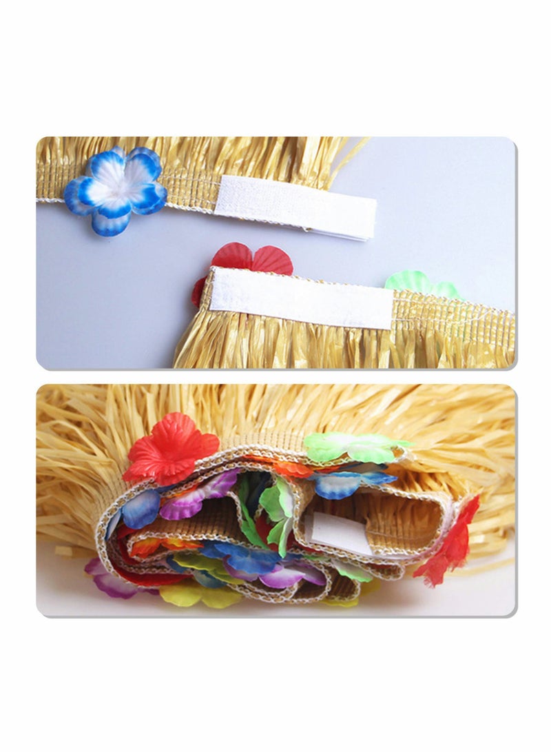 Excefore Hawaiian Luau Party Decorations Hawaiian Grass Table Skirt Set for Tropical Party Tiki Aloha Summer Theme Decorations Supplies - Image 2