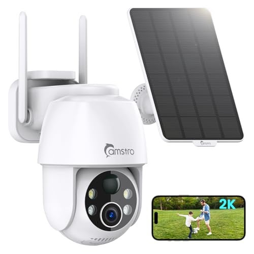 كامسترو CAMSTRO Camstro Solar Security Cameras Wireless Outdoor Self Charged Cameras For Home Security Color Night Vision Audio Only