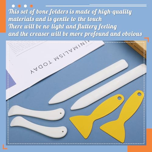 WONVOC 6 pcs Bone Folders, Crease Makers, Scoring Tool, Plastic Bone Folder Paper Creaser, Folding Bookbinding Tool, Origami Tools for Making Paper Crafts Quilting Leathercraft Bookbinding - Image 3