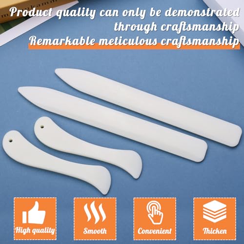 WONVOC 6 pcs Bone Folders, Crease Makers, Scoring Tool, Plastic Bone Folder Paper Creaser, Folding Bookbinding Tool, Origami Tools for Making Paper Crafts Quilting Leathercraft Bookbinding - Image 4
