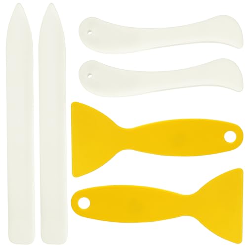 WONVOC 6 pcs Bone Folders, Crease Makers, Scoring Tool, Plastic Bone Folder Paper Creaser, Folding Bookbinding Tool, Origami Tools for Making Paper Crafts Quilting Leathercraft Bookbinding - Image 1