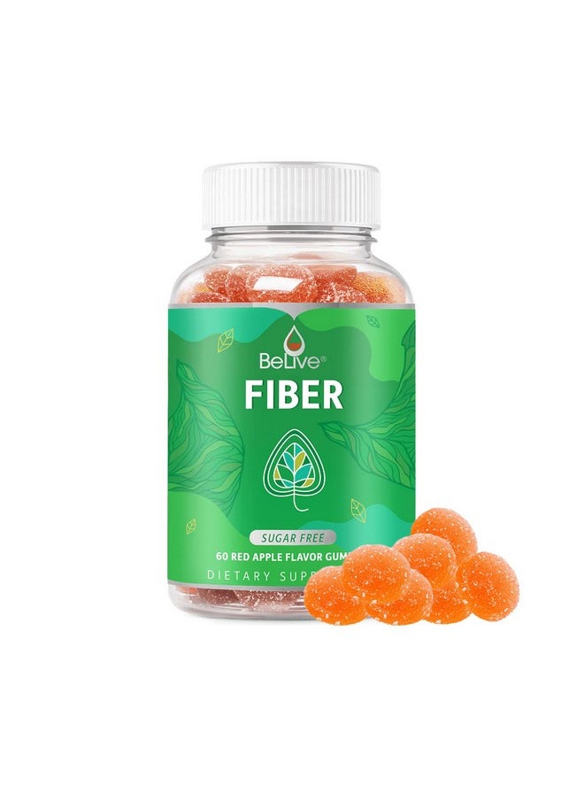 BeLive BeLive Fiber Gummies - Prebiotic Fiber Supplement with Chicory Root & Inulin for Digestive Support & Overall Gut Health I Vegan, Sugar Free Gummies for Adults & Children | 60 Ct - Apple Flavor  - Image 1
