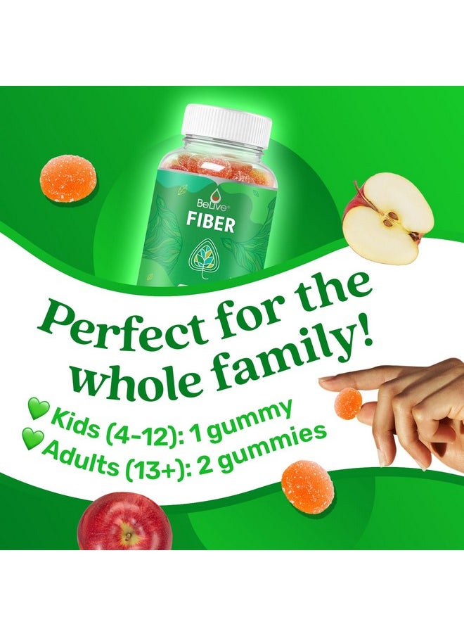 BeLive BeLive Fiber Gummies - Prebiotic Fiber Supplement with Chicory Root & Inulin for Digestive Support & Overall Gut Health I Vegan, Sugar Free Gummies for Adults & Children | 60 Ct - Apple Flavor  - Image 3