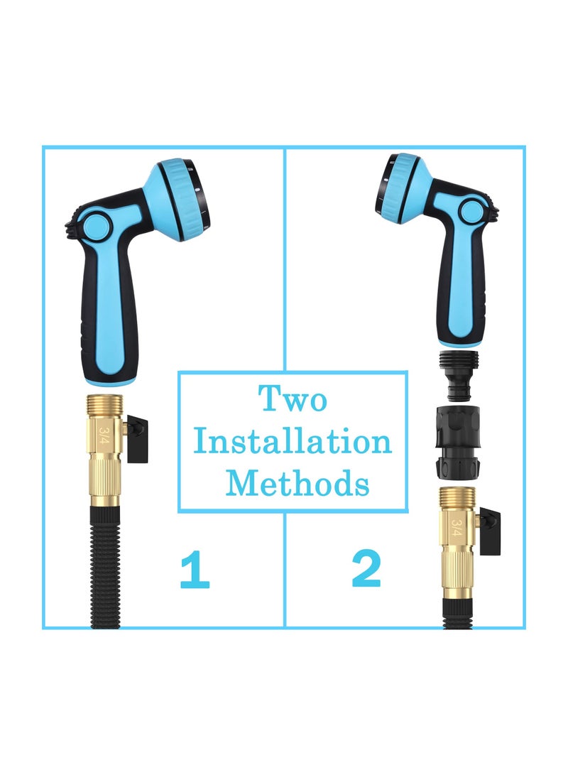 SYOSI Garden Hose Nozzle Sprayer with Thumb Control On Off Valve, 10 Patterns Hose Water Sprayer Lawn and Garden Hose Nozzle Universal Fit Garden Hose Nozzle for Watering Plant,Car Wash,Showering - Image 2