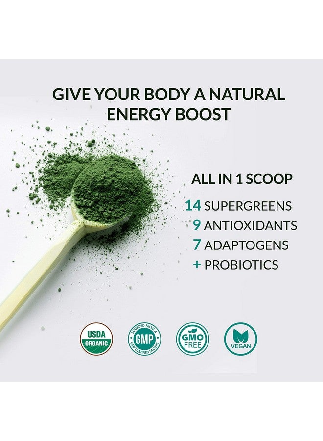 Alaya Organic Super Greens Powder Premium Green Juice Superfood Supplement Powder Adaptogens Antioxidants & Probiotics Blend Usda Organic Nongmo Vegan 30 Servings (Mixed Berry)