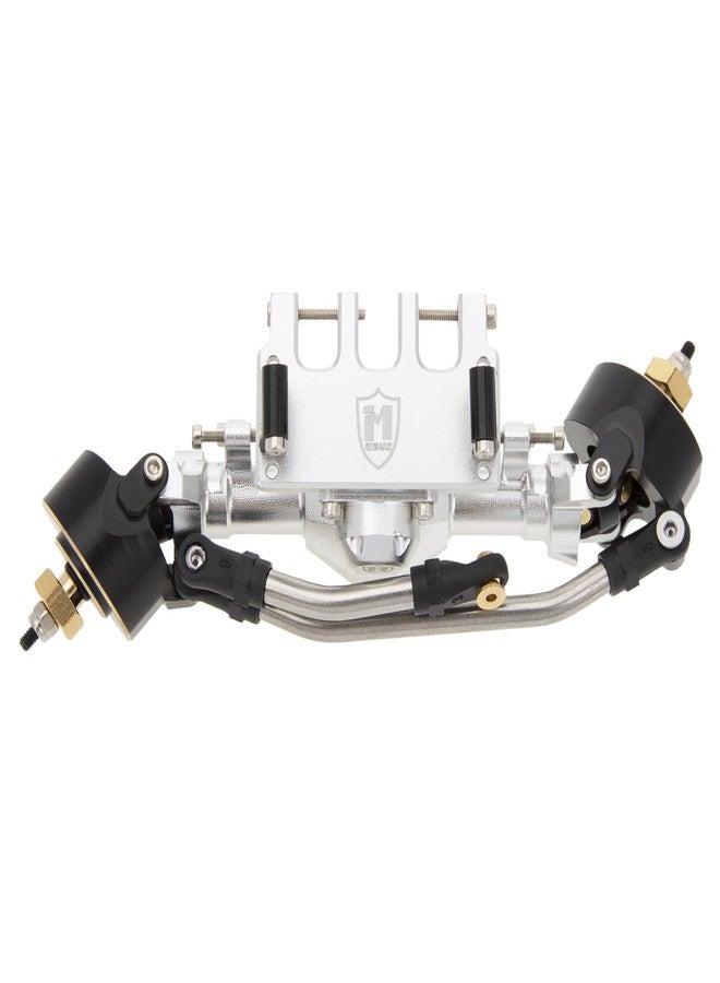 MEUS RACING محاور MEUS Racing Isokinetic ثلاثية الأقسام CVD أمامية وخلفية بزاوية توجيه قصوى 52 درجة، أوسع بمقدار 5 مم، لترقية سيارات Axial SCX24 Deadbolt C10 JLU Gladiator Bronco 1/24 RC Crawler (أمامي وخلفي - فضي) - Image 3