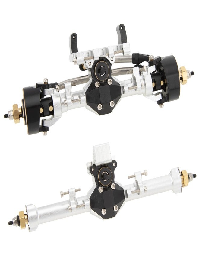 MEUS RACING محاور MEUS Racing Isokinetic ثلاثية الأقسام CVD أمامية وخلفية بزاوية توجيه قصوى 52 درجة، أوسع بمقدار 5 مم، لترقية سيارات Axial SCX24 Deadbolt C10 JLU Gladiator Bronco 1/24 RC Crawler (أمامي وخلفي - فضي) - Image 2