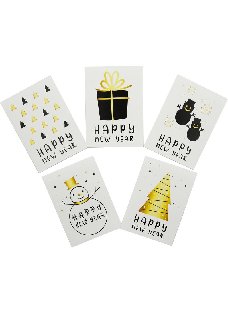 Repro Design 10X14 cm New Year Themed 5 Pieces Greeting Card Model-2 Happy New Year  - Image 5