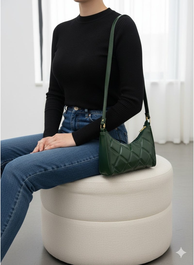 فيبراندا شنطة كتف مبطنة أنيقة بحزام مريح وإغلاق بسحّاب - Image 2