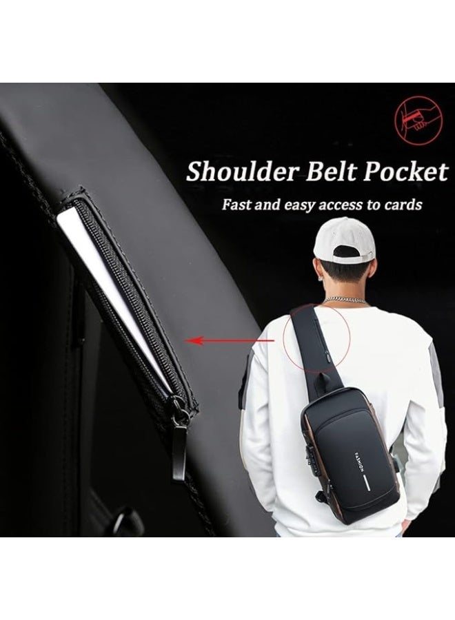 UNISEX Sling Shoulder Backpack USB Charging Sport Sling Anti-Theft Shoulder Bag, Waterproof Crossbody Bags Chest Daypack for Hiking Cycling Travelling Outdoor - Image 5