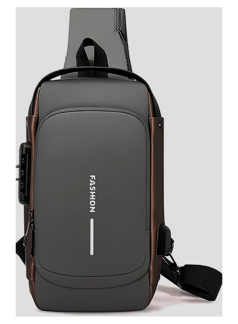 UNISEX Sling Shoulder Backpack USB Charging Sport Sling Anti-Theft Shoulder Bag, Waterproof Crossbody Bags Chest Daypack for Hiking Cycling Travelling Outdoor - Image 1