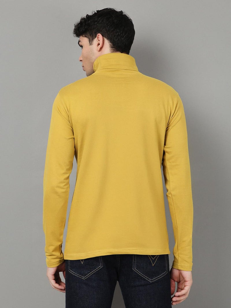 KRYPTIC Men’s Solid Turtleneck T-Shirt - 100% Cotton, Slim Fit, Full Sleeve, Stylish Winter Wear - Image 2
