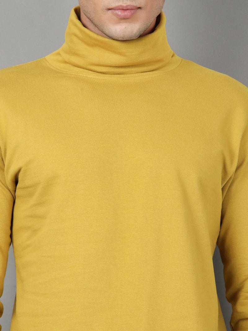 KRYPTIC Men’s Solid Turtleneck T-Shirt - 100% Cotton, Slim Fit, Full Sleeve, Stylish Winter Wear - Image 5