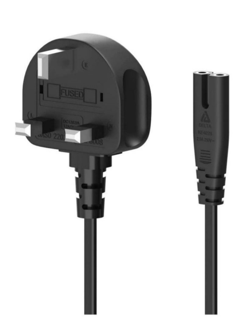 2 Prong AC Power Cord Cable for Samsung LG TCL Sony TV Compatible HP Printer PS3 PS4 PS5 UK AC Wall Plug  - Image 1