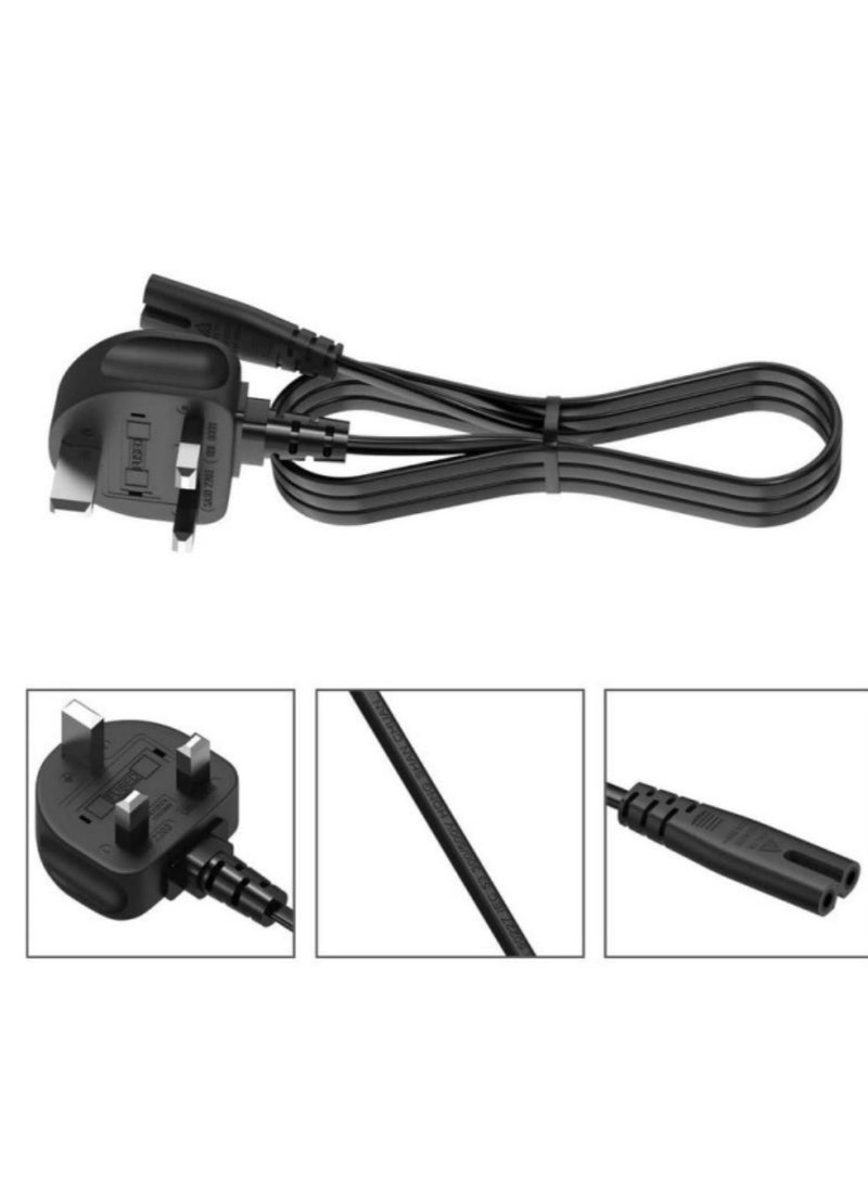 2 Prong AC Power Cord Cable for Samsung LG TCL Sony TV Compatible HP Printer PS3 PS4 PS5 UK AC Wall Plug  - Image 2